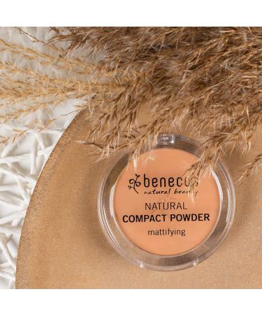 Benecos Natural Cosmetics Compact Powder - Vegan Mattifying Pressed Powder in Sand (9g) - Perfect for All Skin Types - Buy Online on GoSupps.com