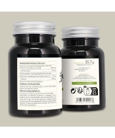 ASHWAGANDHA Organic KSM-66 Plantae Vegetable Capsules 5% Witanolide Content and Black Pepper Adaptogen + Sleep + Anti-Stress + Energy (60 Capsules) - Buy Online on GoSupps.com
