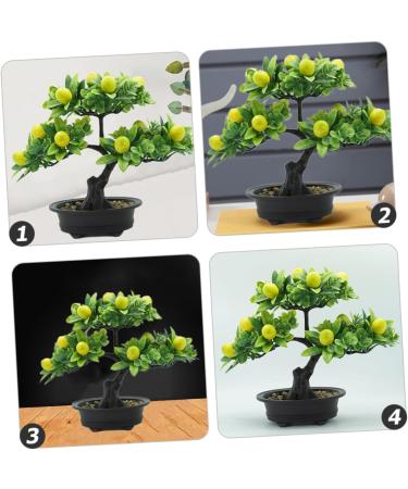 Ciieeo 2pcs Artificial Fruit Tree Faux Potted Plants Flower Vases Decorative Lemon Tree Artificial Fruit Potted Faux Fruit Tree Bonsai Fake Lemon Bonsai Linden Tree Pvc Desktop Office As Shown 1 30X27X16CM - Buy Online on GoSupps.com