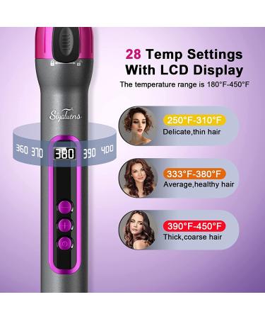 Siyaluens 4 in 1 Curling Wand Set - 3 Barrel Hair Waver with LCD Temp Control & Interchangeable Barrels - Buy Online on GoSupps.com