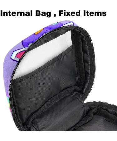 Portable Women's Binding-Storage Bags | Menstrual Cup Pocket & Tampon Insert for Teen Girls | Unicorn Rainbow Purple Design - Buy Online on GoSupps.com