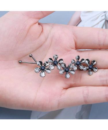 Inilbran Boho Crystal Flower Hair Clip Vintage Flower Hair Barrette Clip Black Flower Hair Pin Clip Decorative Bobby Pins Flower Head Clip Accessories for Women and Girls Everyday Headdress - Buy Online on GoSupps.com