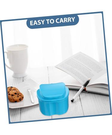 Coheali Prosthetic Toothbrush & Denture Box - Pink & Light Blue Storage for False Teeth | Durable Dental Compression Container - Buy Online on GoSupps.com