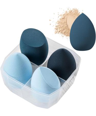 Blender Sponge - Foundation Sponge Cosmetic Applicator | 4 Latex- Multi-colored Beauty Sponges for Makeup Makeup Sponge for Perfect Application Of Liquid Cream And Powder Cosmetics Blue - Buy Online on GoSupps.com