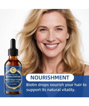 Liquid Biotin & Collagen Drops 20 000mcg--High Potency Hair Growth Vitamin Support - Biotin and Liquid Collagen Supplement for Women & Men - Glowing Skin Support Healthy Hair & Nail Growth - 2 Fl Oz 2Fl Oz (Pack of 1) - Buy Online on GoSupps.com