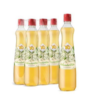 Yo syrup elderflower (6 x 700 ml)- 1x bottle results up to 6 liters of ready-made drink- without sweeteners color & preservatives vegan