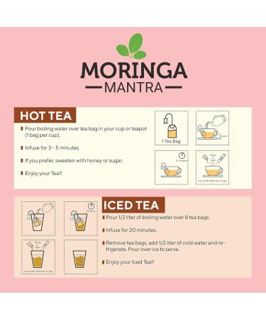 Moringa Mantra Moringa Lemon Ginger Herbal Tea 50 Dip Bags Organically Grown Moringa Infusion - Buy Online on GoSupps.com