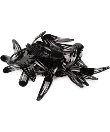 Beayuer 80 Pack Snap Hair Clips 2 Inch Metal Hair Accessories Barrettes for Girls Women Hair Styling (80 Pcs Black) 1 count (Pack of 80) Black - Buy Online on GoSupps.com