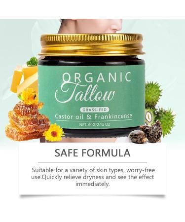 KBSBUBB Organic Tallow Balm with Castor Oil & Frankincense for Natural Skincare & Moisturizing Tallow Cream Castor Oil and Frankincense - Buy Online on GoSupps.com