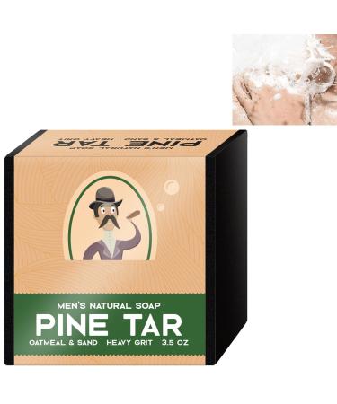 KOAHDE Oil Control Soap for Men Body Soap Bar for Men Men's Body Soap Natural Soap for Men Deep Cleanse Bar Soap Moisturizing Soap for Men Men's Pine Tar Soap Handmade Brightening Pine Tar Soap 1PC