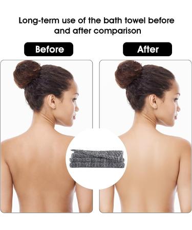 Sibba Exfoliating Body Scrubber Shower Wash | Black Loofah Net Bath Exfoliator Towel for Men and Women | Skin Care Tool - Buy Online on GoSupps.com