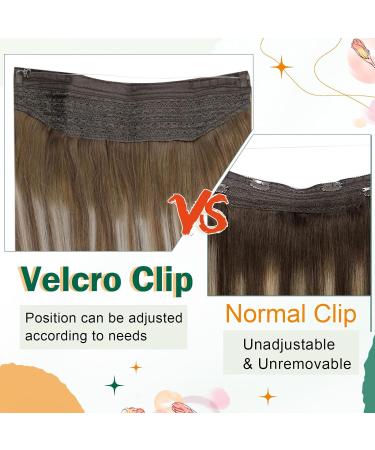 Easyouth Real Hair Wire Extensions 18 Inch Ombre Brown to Blonde 80g - Natural Invisible Fish Line Hair Extensions - #6/60/6 - Buy Online on GoSupps.com