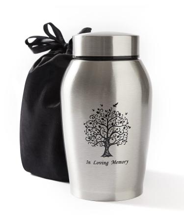 P.J homsv Cremation Urns for Human Ashes Adult Male Female Decorative Urn Large Up to 200lbs Funeral Burial Keepsake Urns for Men Women Mom Silver