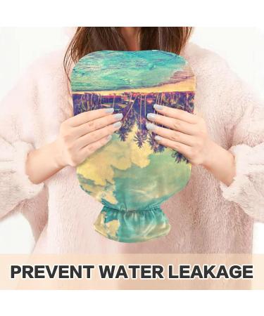 NAANLE 2L Transparent Hot Water Bottle - Tropical Beach Design for Menstrual Cramps Pain Relief & Heat Therapy - Buy Online on GoSupps.com
