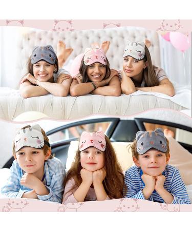 Cute Cartoon Cat Eye Mask for Sleeping - Set of 3 | Soft Lightweight Blindfold for Women, Men, Kids - Funny Animal Design for Night Sleep - Buy Online on GoSupps.com