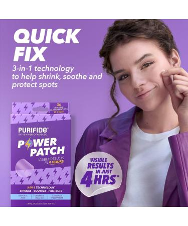 Purifide by Acnecide 3-in-1 Power Patch - 36 Spot Patches for Emerging Spots | Salicylic Acid Pimple Patches for Blemish-Prone Skin - Buy Online on GoSupps.com