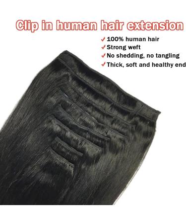 Hair Extensions 14-26 Inch Clip in Human Hair Extensions Full Head 8 Pieces 18 Clips Natural Black Double Weft Brazilian Real Remy Hair Extensions Thick Straight Silky Natural Human Hair(120G-1set 20i 20inches 120G-1set - Buy Online on GoSupps.com