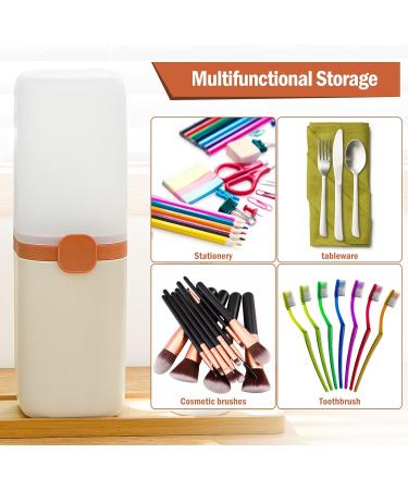Poeland Portable Travel Toothbrush Cup Case - 8 Toothbrush Holder for Trips and Camping - Orange - Buy Online on GoSupps.com