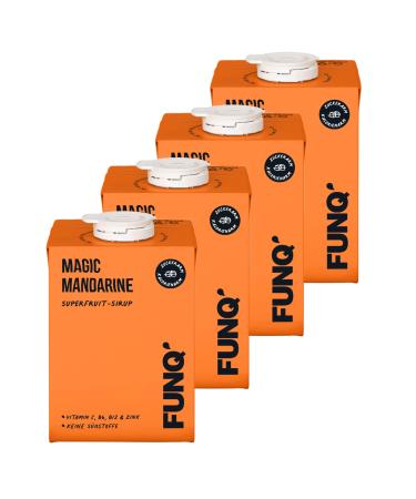 Natural Funq 'Superfruit Sirup 4x Magic Mandarine - Little Sugar without Sweets - with 9 vitamins and minerals - 14 liters of mixing drink