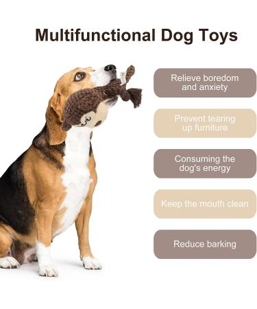 Tonyfy Dog Toys - Interactive Squeaky Plush & Cotton Rope Toys for Small & Medium Dogs | Brown Monkey Design - Buy Online on GoSupps.com