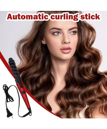 Automatic Curling Wand | Portable Curling Iron Hair Straightener and Curler 2 in 1 Automatic Hair Curler Curling Wand for Girls and Women Red US - Buy Online on GoSupps.com