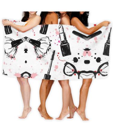 Make-up cosmetic pattern towels (132.1 x 81.3 cm) especially large for women superfine fiber very absorbent and quick drying super soft