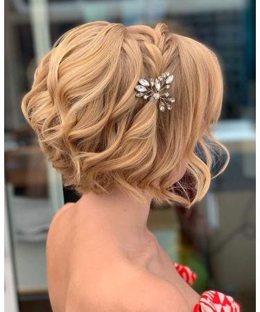 Jakawin Crystal Bride Wedding Hair Pins - Silver Bridal Flower Hair Accessories for Women - HP130 - Buy Online on GoSupps.com