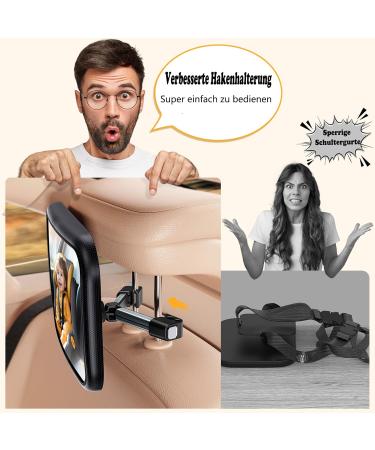 360 Rotatable Shatter-Safe Baby Car Mirror - Sausage-Proof Back Seat Monitor for New Parents | Large Field of Vision - Buy Online on GoSupps.com