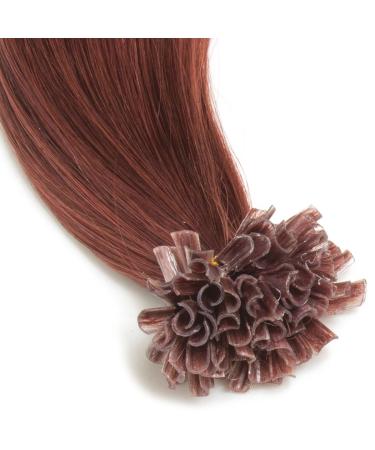Kastaniee Keratin Bonding Extensions | 100% Remy Real Hair | 25x 1g 45cm U-Tip Chestnut Color #33 - Long Smooth Strands - Buy Online on GoSupps.com
