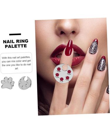 2 pi ces Palette de M lange Vernis Ongles Anneau Porte-couleur Ongles Portable pour Nail Art Pigments et Peinture Design - Buy Online on GoSupps.com