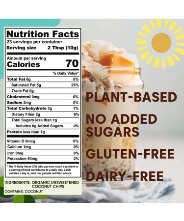 Organic Keto Unsweetened Coconut Chips - 8 oz Bag (Pack of 3) | Fiesta Tropicale - Buy Online on GoSupps.com