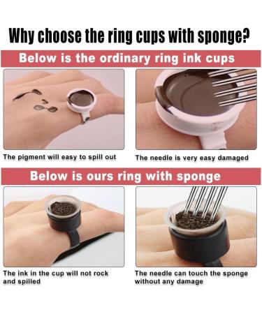 Brrnoo Disposable Ink Ring Cup Device Makeup Accessories Sponge Paint Holder Ink Small Ink Machine Supplies Set (2 - Buy Online on GoSupps.com