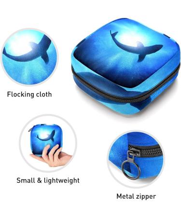 GIAPB Period Bag - Fish Blue Sea Color Sanitary Napkin Storage & Travel Makeup Pouch - Buy Online on GoSupps.com