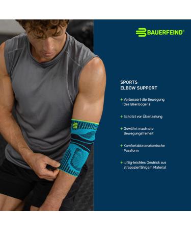 Bauerfeind Unisex Elbow Sports Bandage - XS Size Black - Stability for Ball & Checking Sports - 1 Piece - Buy Online on GoSupps.com