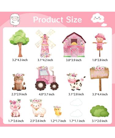 MEMOVAN Farm Cake Toppers 14pcs Farm Animal Chicken Sheep Pig Cow Cupcake Topper Picks Farm Cow Cake Decorations for Barnyard Farm Cow Birthday Baby Shower Party - Buy Online on GoSupps.com