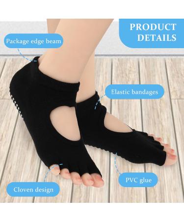 Buy GREVOSEA Yoga Socks - Slipproof Toe Pilates & Gymnastics Socks for Women | 2 Pairs Black & Gray - Buy Online on GoSupps.com