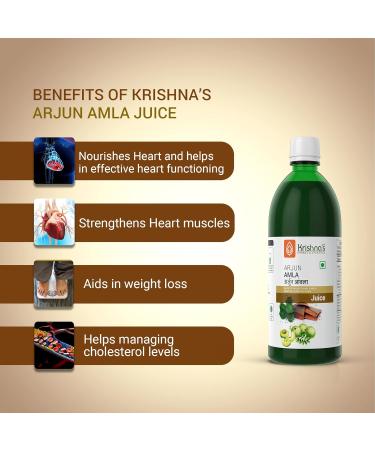 Krishna's Herbal & Ayurveda Arjun Amla Juice - 500ml (Pack of 1) - Buy Online on GoSupps.com