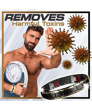 Nihexo Magnetic Therapy Fit Plus Bracelet - Super Strength Dual Magnet Titanium Jewelry for Men - Adjustable Black Magnetic Bracelet - Buy Online on GoSupps.com