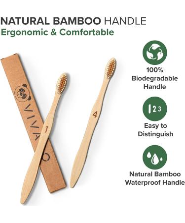 VIVAGO 50 Pack Biodegradable Bamboo Toothbrushes - Soft Bristles, Individually Wrapped, Eco-Friendly & Recyclable - Buy Online on GoSupps.com