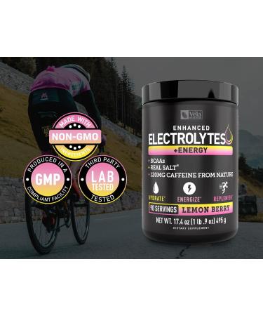 Pre-Workout Electrolyte + Energy Powder Drink Mix - 90 Servings Lemon Berry | No Added Sugar BCAAs Potassium Zinc & Magnesium for Hydration | Keto-Friendly Electrolyte Supplement - Buy Online on GoSupps.com
