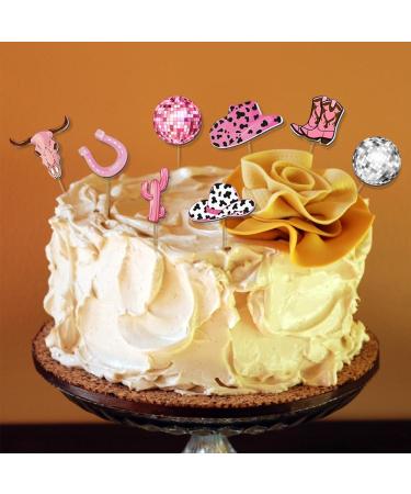 8Pcs Cowgirl Cupcake Toppers Disco Ball Pink Cowgirl Hats Boots Cactus Cupcake Toppers Cupcake Toppers for Western Theme Baby Shower Disco Cowgirl Bachelorette Birthday Party Decorations Supplies - Buy Online on GoSupps.com