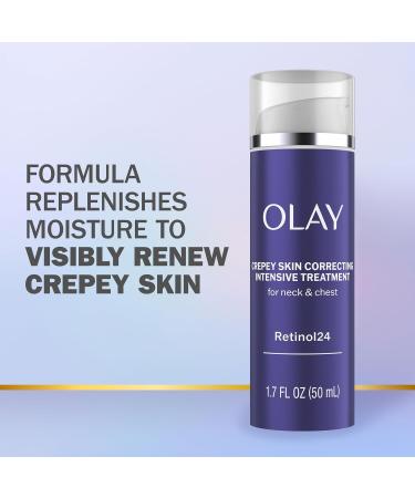 Olay Crepey Skin Correcting Treatment Cream for Neck & Chest | Retinol24 & Vitamin B3 | Hydrates & Renews Skin - 1.7 fl oz | International Shipping - Buy Online on GoSupps.com