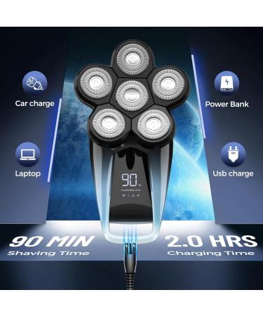 Buy Head Shaver for Men - 6 in 1 Electric Razor for Bald Heads Cordless & Rechargeable | Best Wet & Dry Shaving Kit - Buy Online on GoSupps.com