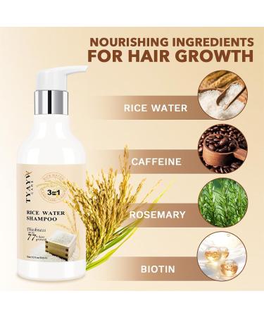 Rice Water Hair Growth Shampoo | Volumizing Biotin & Rosemary Formula for Thinning Hair | Natural Thickening Shampoo for Men & Women - 10 fl oz - Buy Online on GoSupps.com