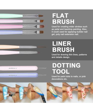AIMEILI Nail Art Brushes Set for Gel Polish Painting and DIY Manicure - Buy Online on GoSupps.com