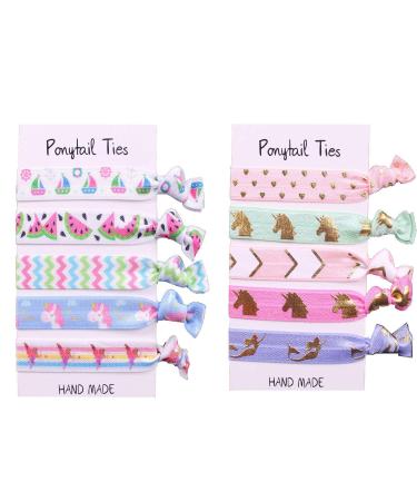Oexper Unicorn Hair Ties: 40 Elastic Ponytail Holders and Temporary Tattoos - Buy Online on GoSupps.com