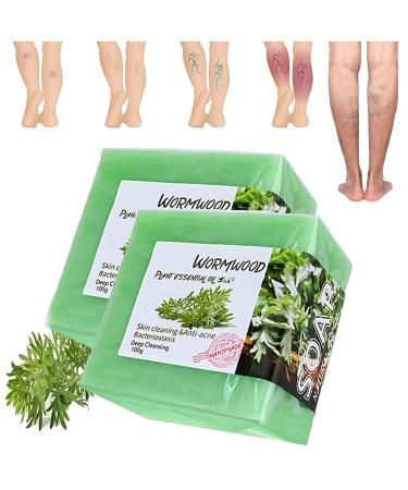 Varicose Veins Treatment for Legs - Varicose Veins Soap  Removal Spider Veins Treatment for Legs Healing Natural Wormwood Formula  Anti Varicose Vein Soothing Leg Soap Wormwood Soap Promote Blood Circulation (2PCS)