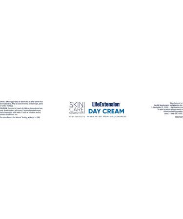 Life Extension Skin Care Day Cream - Retinyl Palmitate Ceramides & Shea Butter for Collagen & Moisture - 1.65 oz - Buy Online on GoSupps.com