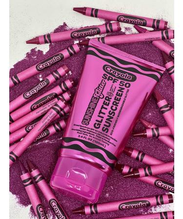 Crayola x Sunshine & Glitter Biodegradable Glitter SPF 50 Sunscreen in Jazzberry Jam - Buy Online on GoSupps.com