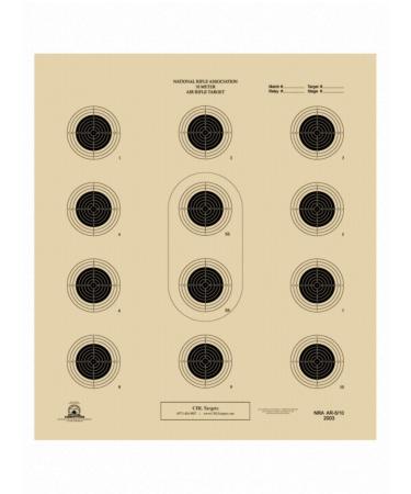 Official NRA Shooting Targets AR 5/10 Air Rifle 10 Meter (33 Ft.) 12 Bullseye Black 100 Pack
